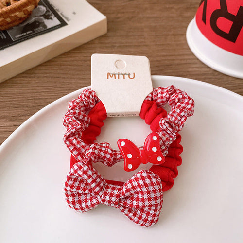 Versatile Red Cute Strawberry Little Bunny Fabric Hair Rope Hair Tie