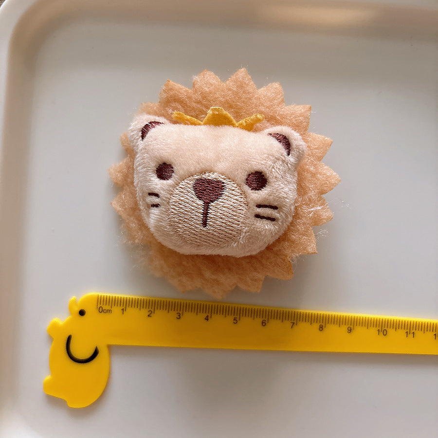 Versatile Cute Cartoon Plush Childrenâ€™s Hair Clip with 3D Cotton