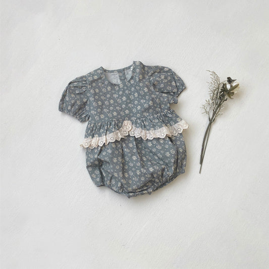 Summer Arrival Northern Europe Floral Pattern Short Sleeves Dress for