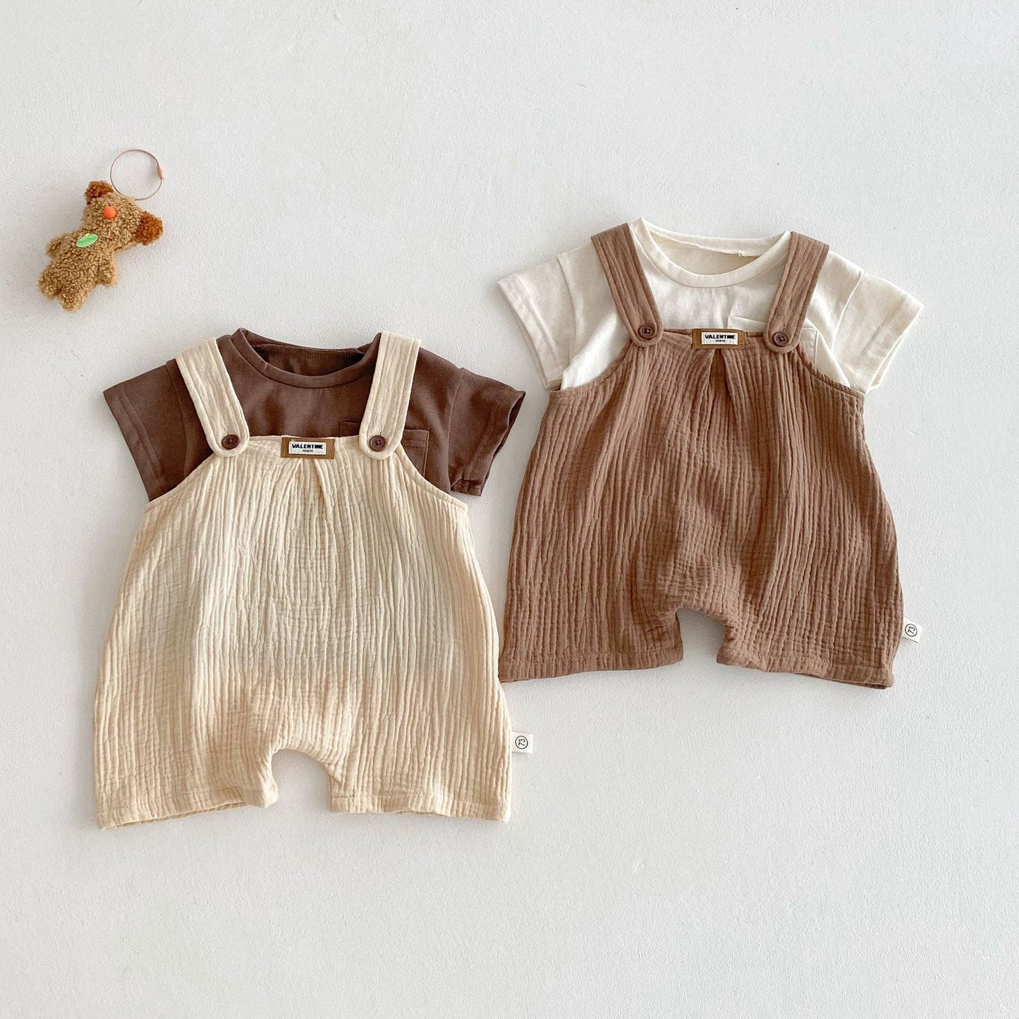 Summer Hot Selling Baby Kids Unisex Sleeveless Plain Solid Color Strap