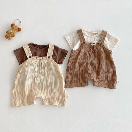 Summer Hot Selling Baby Kids Unisex Sleeveless Plain Solid Color Strap