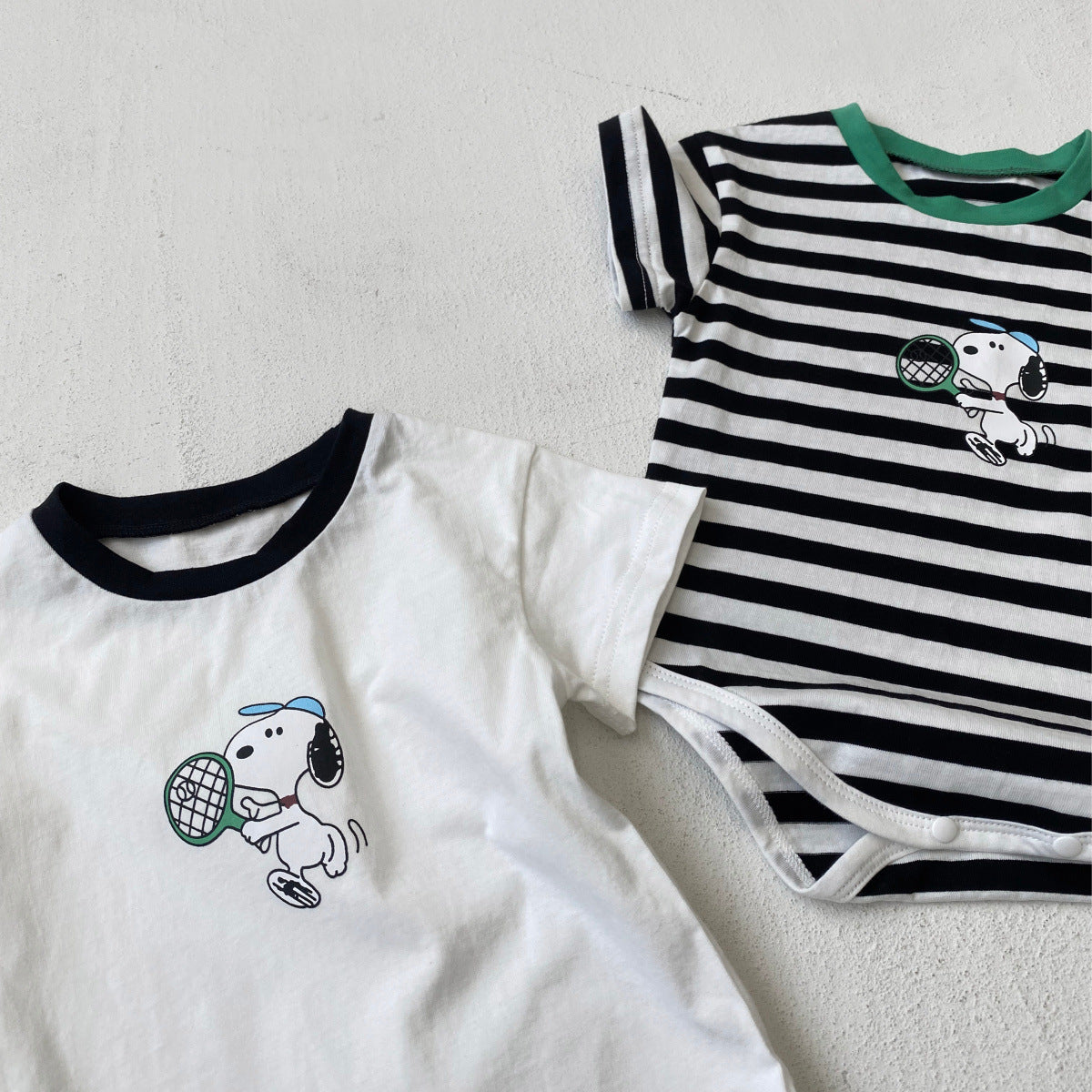 Summer Arrival Baby Unisex Cute Short Sleeves Cartoon Puppy Pattern