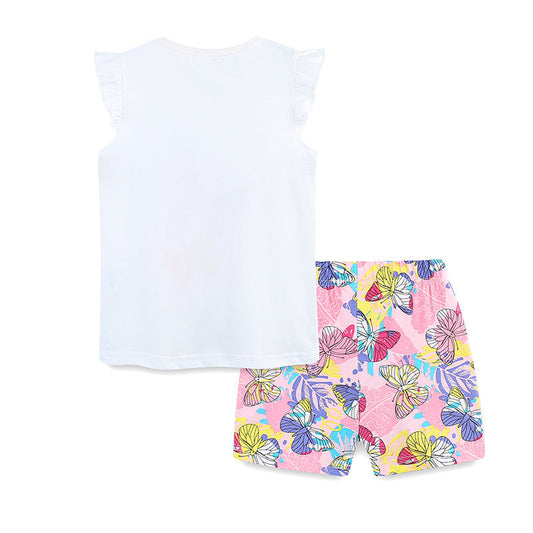 Summer Baby Kids Cute Butterfly Pattern Vest and Shorts Clothing Set