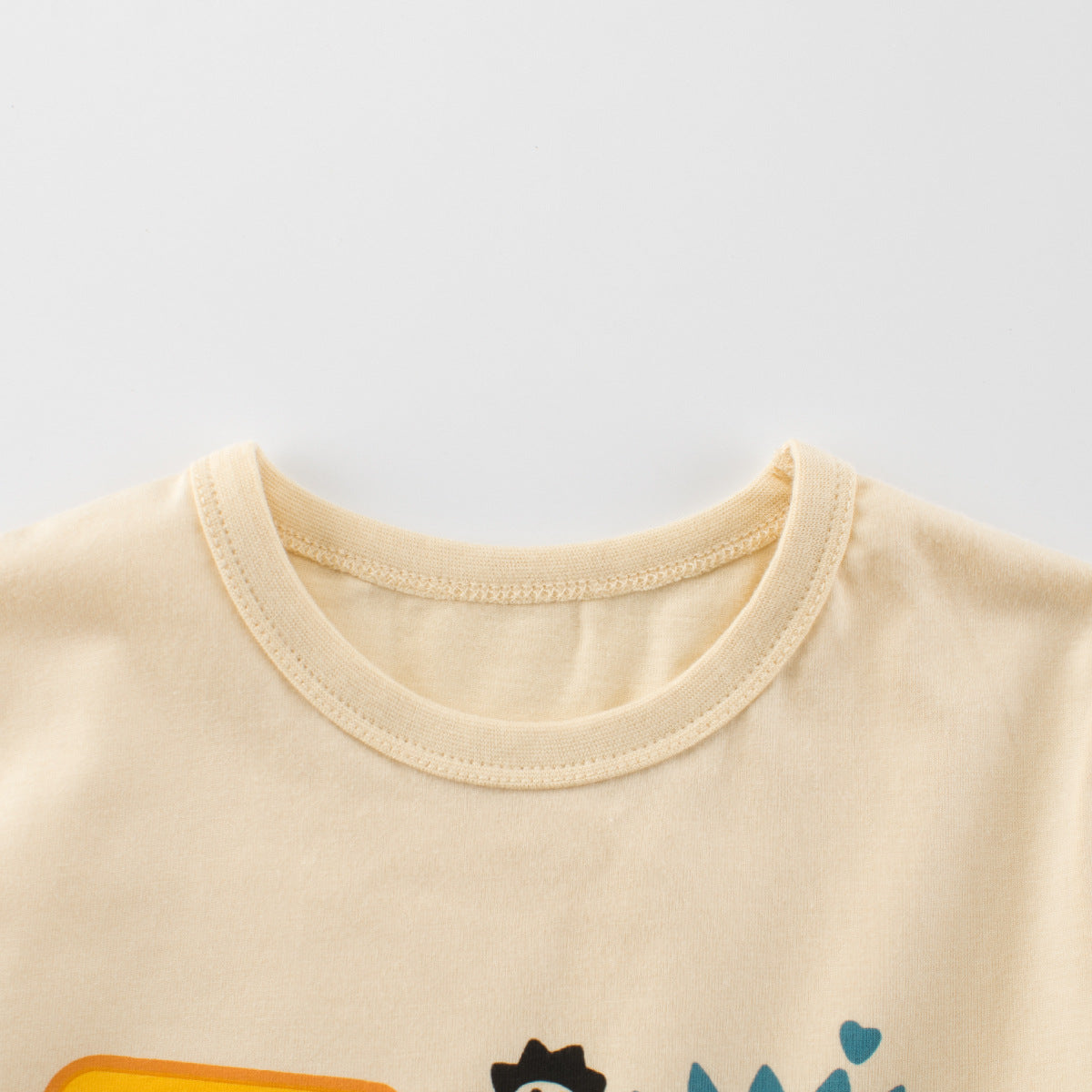 Summer Boys’ Animals Dinosaur and Tiger Cartoon Pattern T-shirt in