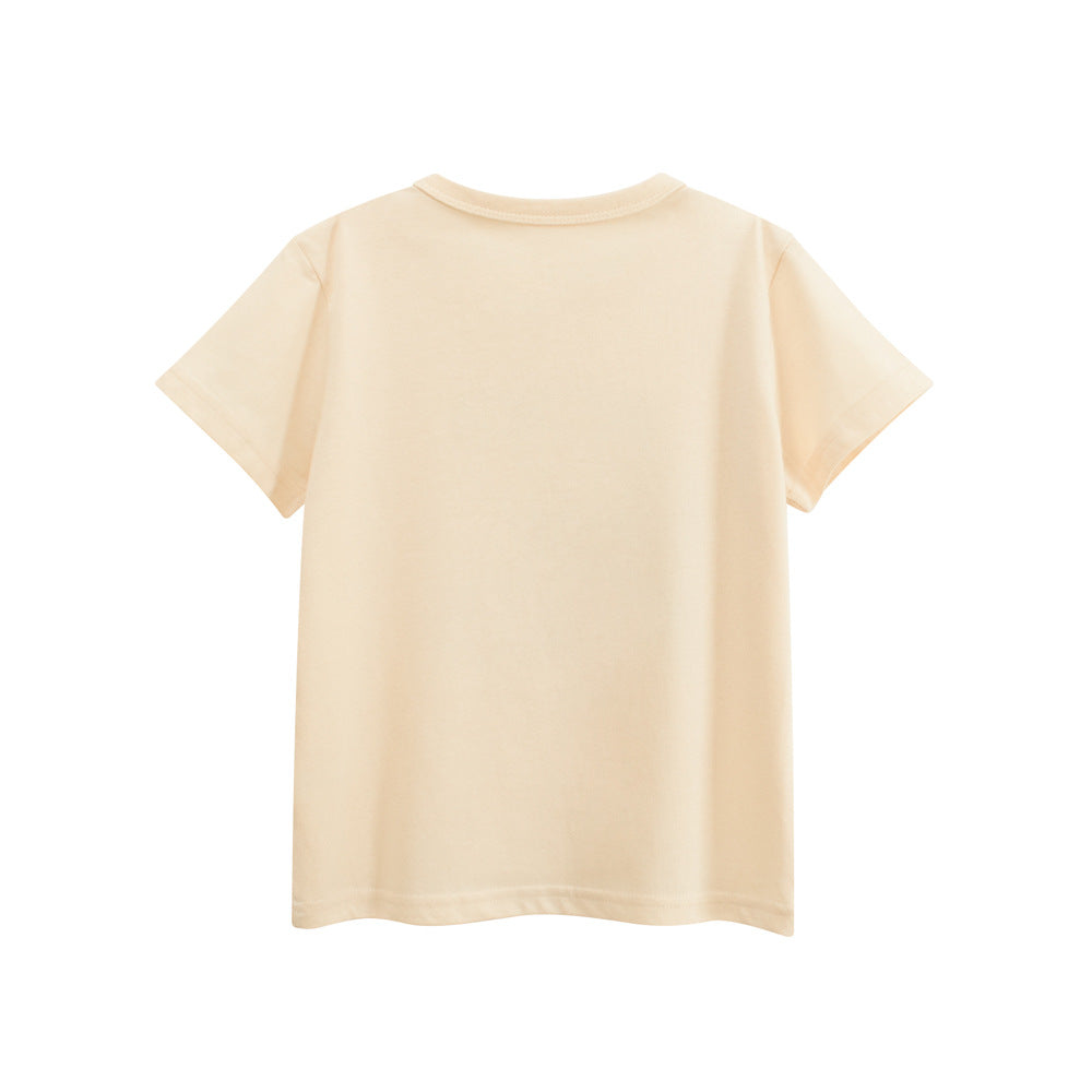 Summer Boys’ Animals Cartoon and Letters Pattern T-shirt in European