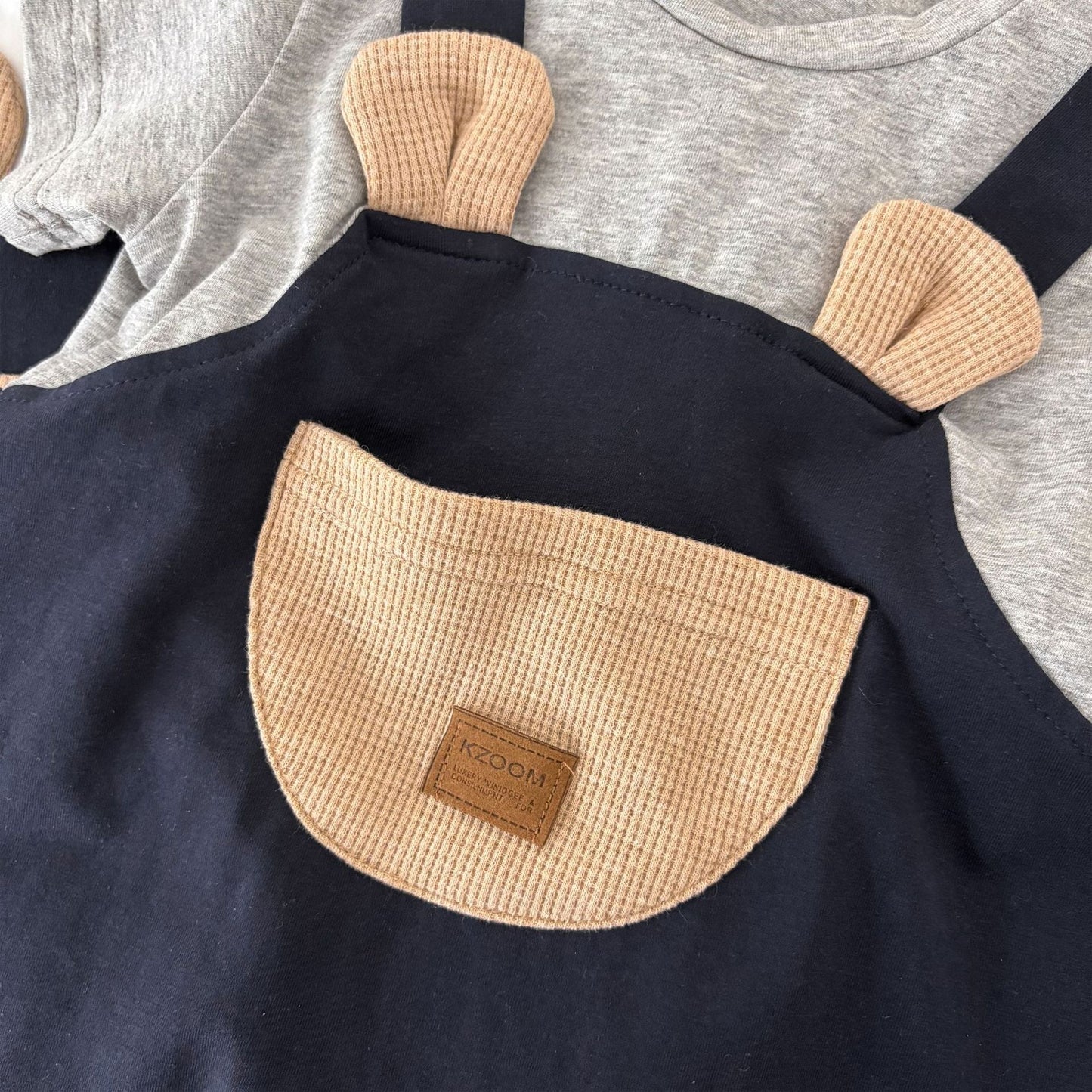 Design Summer Baby Kids Boys Teddy Bear Pattern Color Patchwork Short