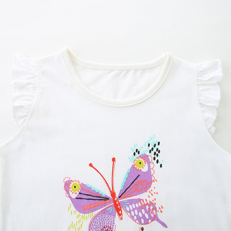 Summer Baby Kids Cute Butterfly Pattern Vest and Shorts Clothing Set