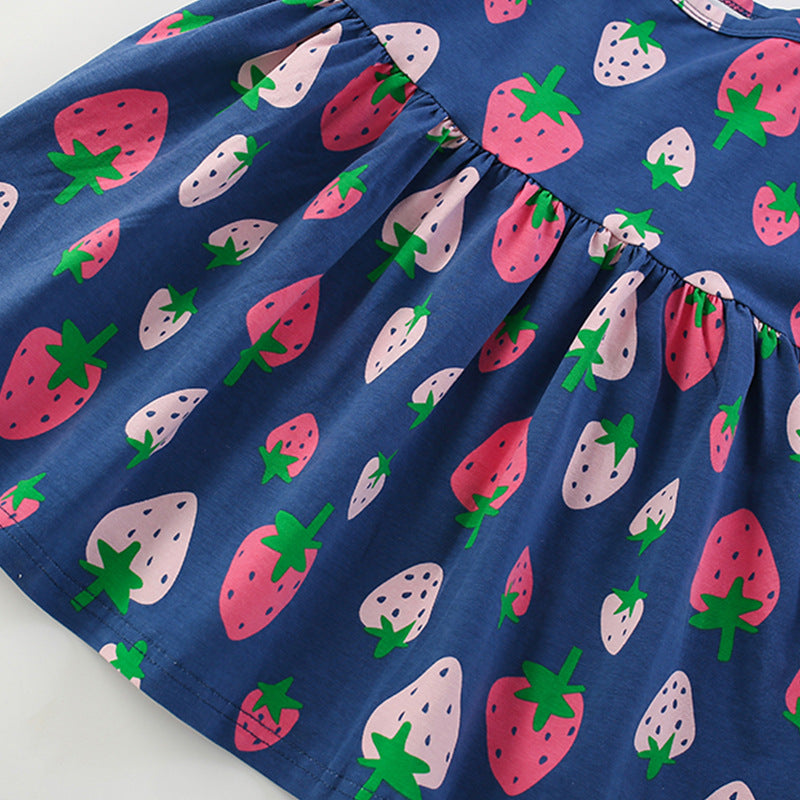 Summer Arrival Fruits Strawberry Pattern Sleeveless Dress for Stylish