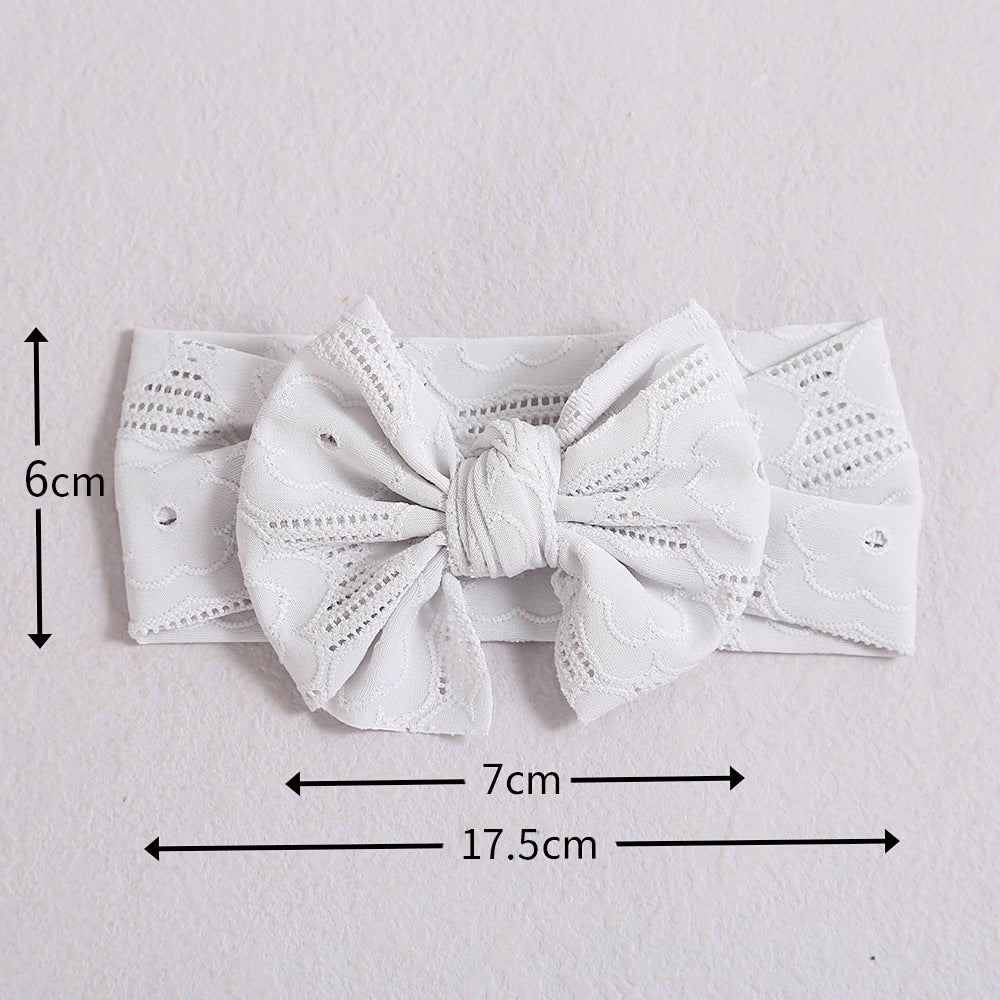 Baby Solid Color Hollow Out Thin Breathable Bow Tie Hot Sale Headband