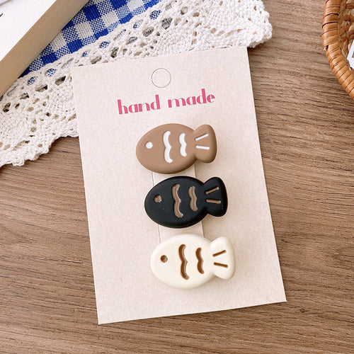 Cute Cartoon Tri-Colored Taiyaki Hair Clip: Adorable Hair Accessory