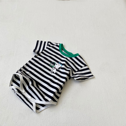 Summer Arrival Baby Unisex Cute Short Sleeves Cartoon Puppy Pattern