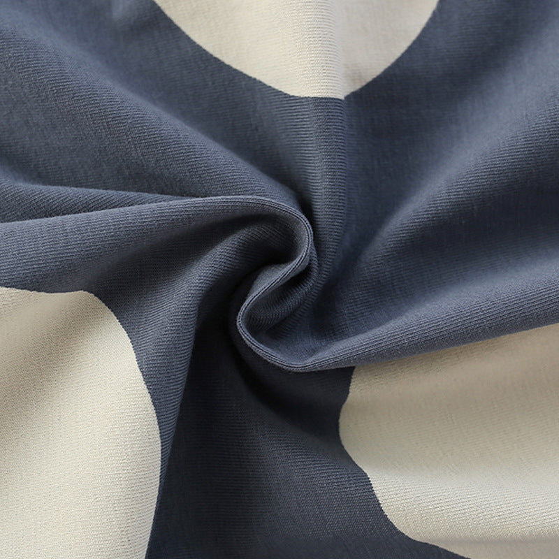 Summer Arrival Flowers Cartoon and Polka Dots Pattern Short Sleeves