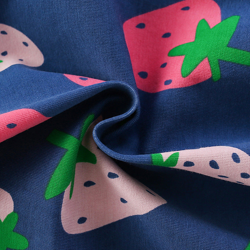 Summer Arrival Fruits Strawberry Pattern Sleeveless Dress for Stylish