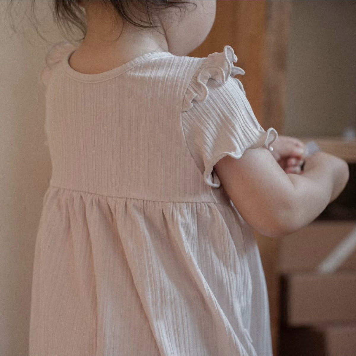 Summer Baby Kids Solid Color Fly Sleeves Vest and Pants Simple