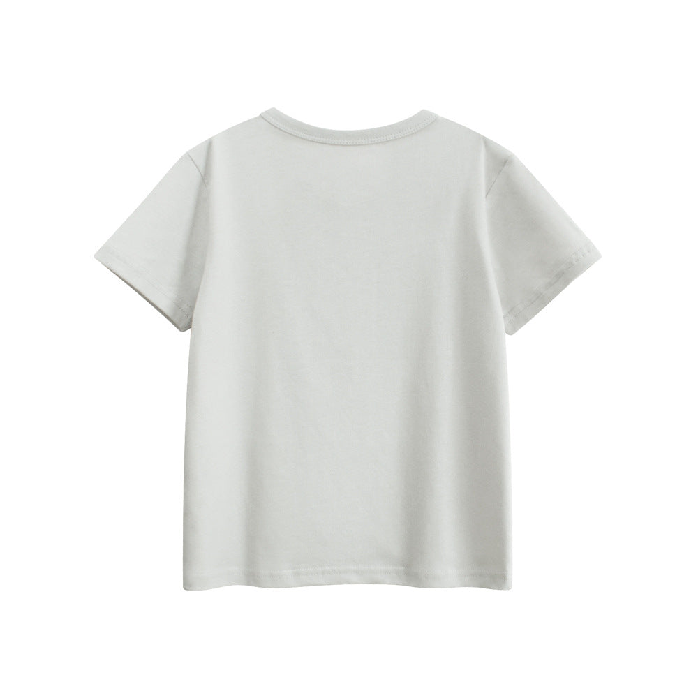 Summer Boys’ Animals Cartoon and Letters Pattern T-shirt in European