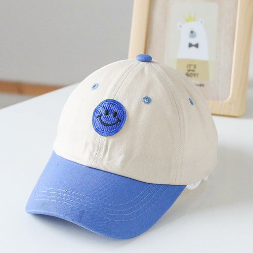 Baby Smiley Embroidered Pattern Color Matching Design Sunshade Peaked