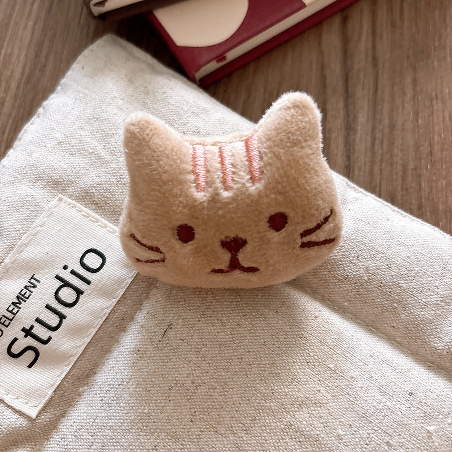 Versatile Cute Cartoon Plush Childrenâ€™s Hair Clip with 3D Cotton