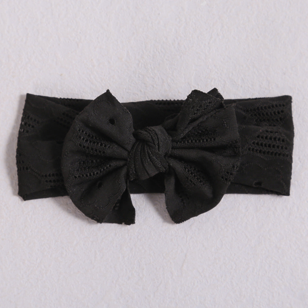 Baby Solid Color Hollow Out Thin Breathable Bow Tie Hot Sale Headband