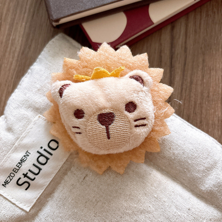 Versatile Cute Cartoon Plush Childrenâ€™s Hair Clip with 3D Cotton