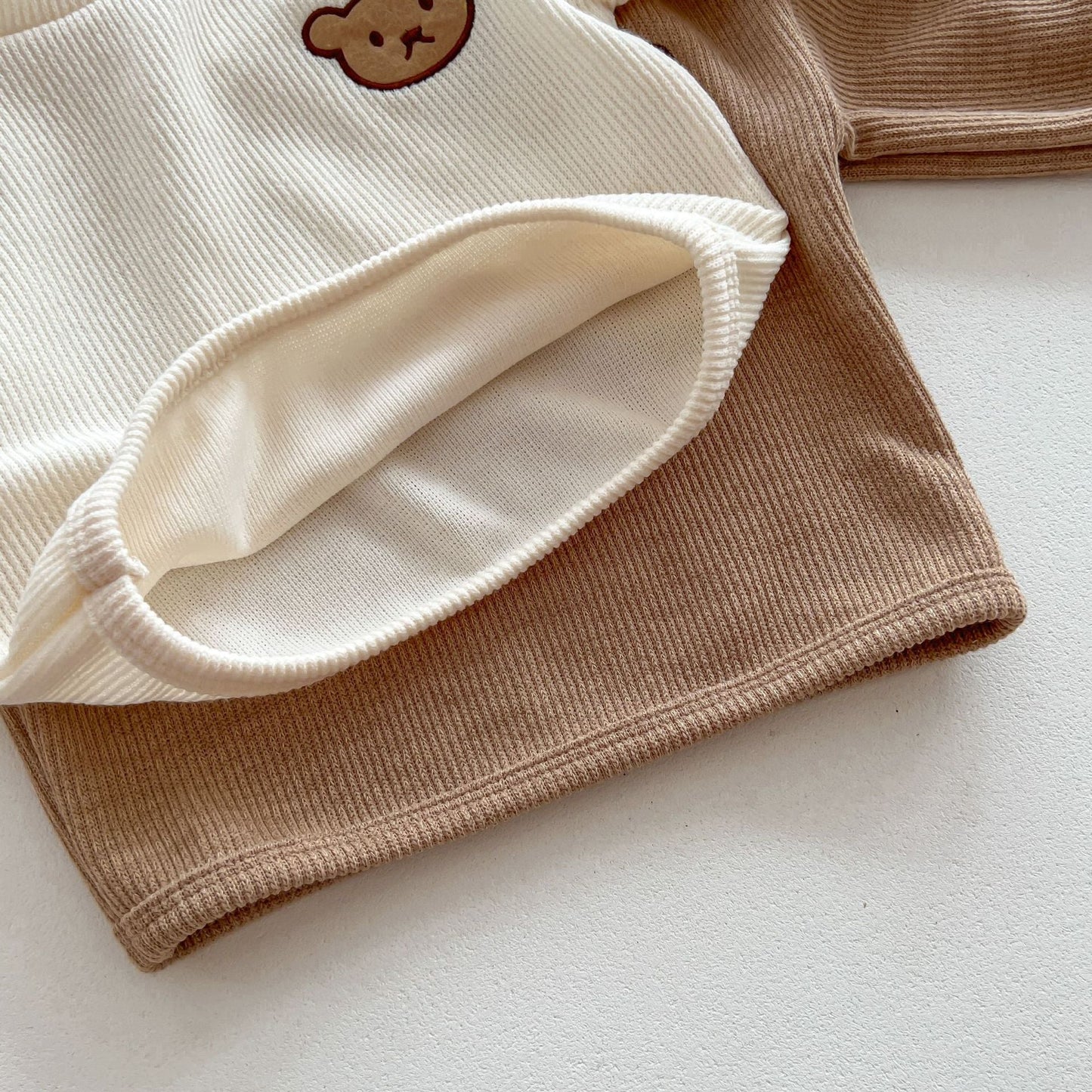 Infant Baby Bear Head Long-sleeved Combo Pants In Sets