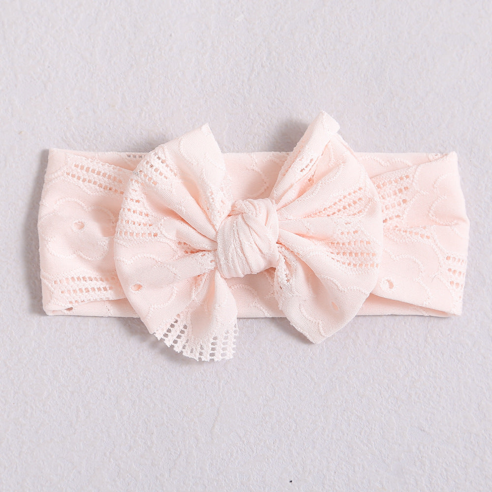 Baby Solid Color Hollow Out Thin Breathable Bow Tie Hot Sale Headband
