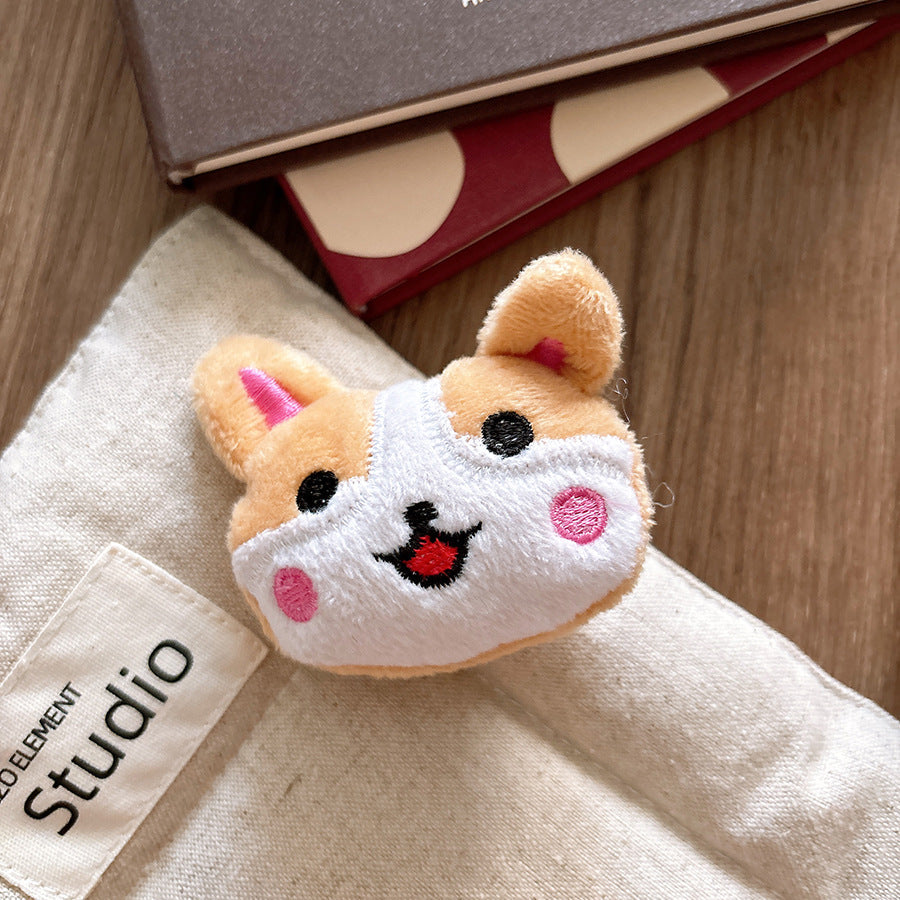 Versatile Cute Cartoon Plush Childrenâ€™s Hair Clip with 3D Cotton