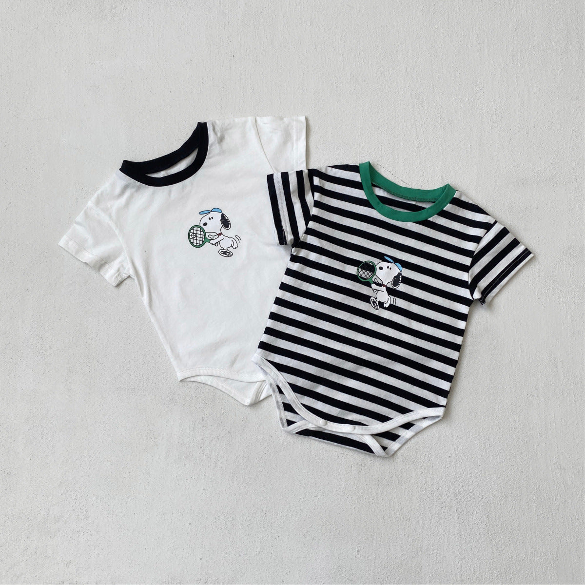 Summer Arrival Baby Unisex Cute Short Sleeves Cartoon Puppy Pattern