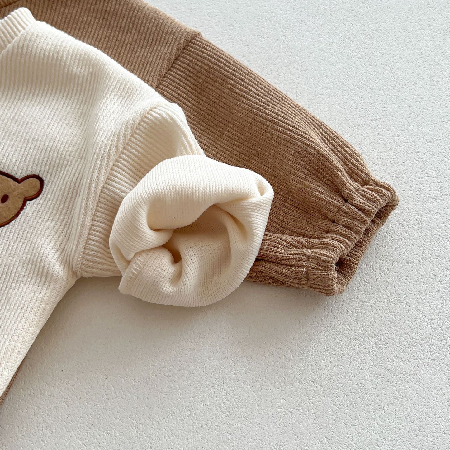 Infant Baby Bear Head Long-sleeved Combo Pants In Sets
