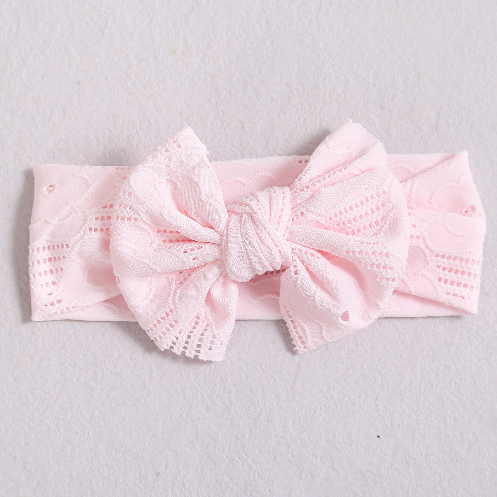 Baby Solid Color Hollow Out Thin Breathable Bow Tie Hot Sale Headband