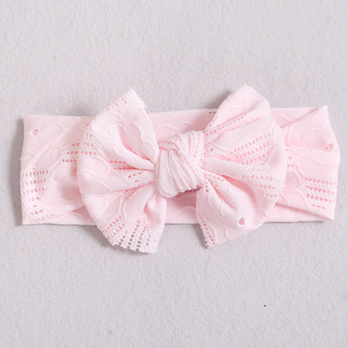 Baby Solid Color Hollow Out Thin Breathable Bow Tie Hot Sale Headband