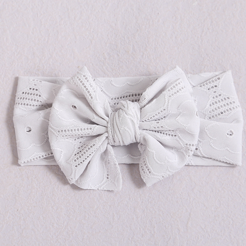 Baby Solid Color Hollow Out Thin Breathable Bow Tie Hot Sale Headband